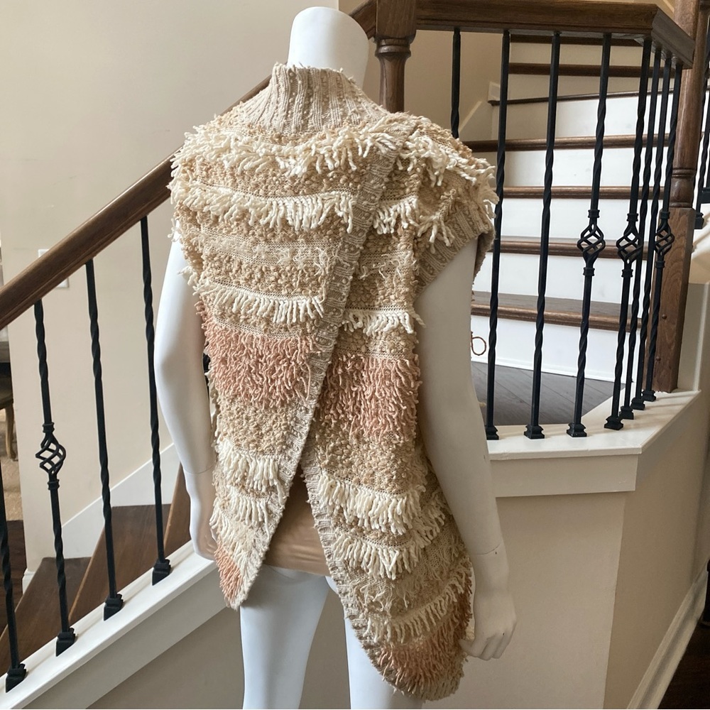 ANTHROPOLOGIE MOTH Quinta Boho Fringe Cardigan, X Small - Picture 6 of 10